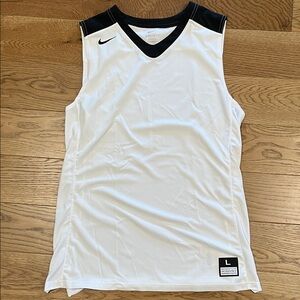 Nike White and Black Athletic Tank